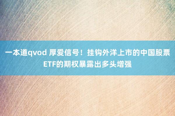 一本道qvod 厚爱信号！挂钩外洋上市的中国股票ETF的期权暴露出多头增强