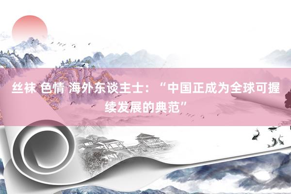 丝袜 色情 海外东谈主士：“中国正成为全球可握续发展的典范”