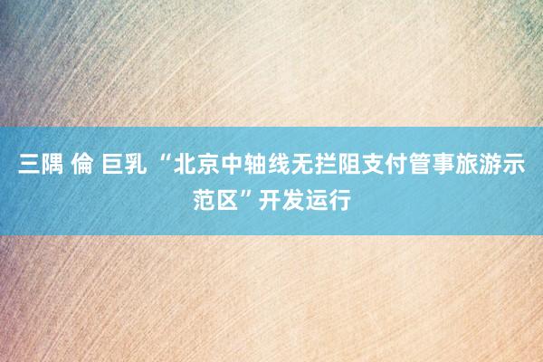 三隅 倫 巨乳 “北京中轴线无拦阻支付管事旅游示范区”开发运行