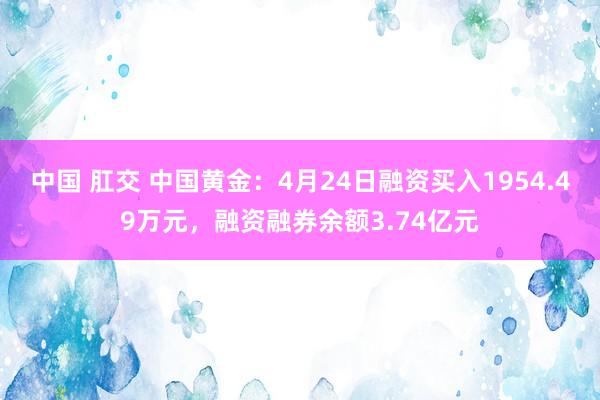 中国 肛交 中国黄金：4月24日融资买入1954.49万元，融资融券余额3.74亿元
